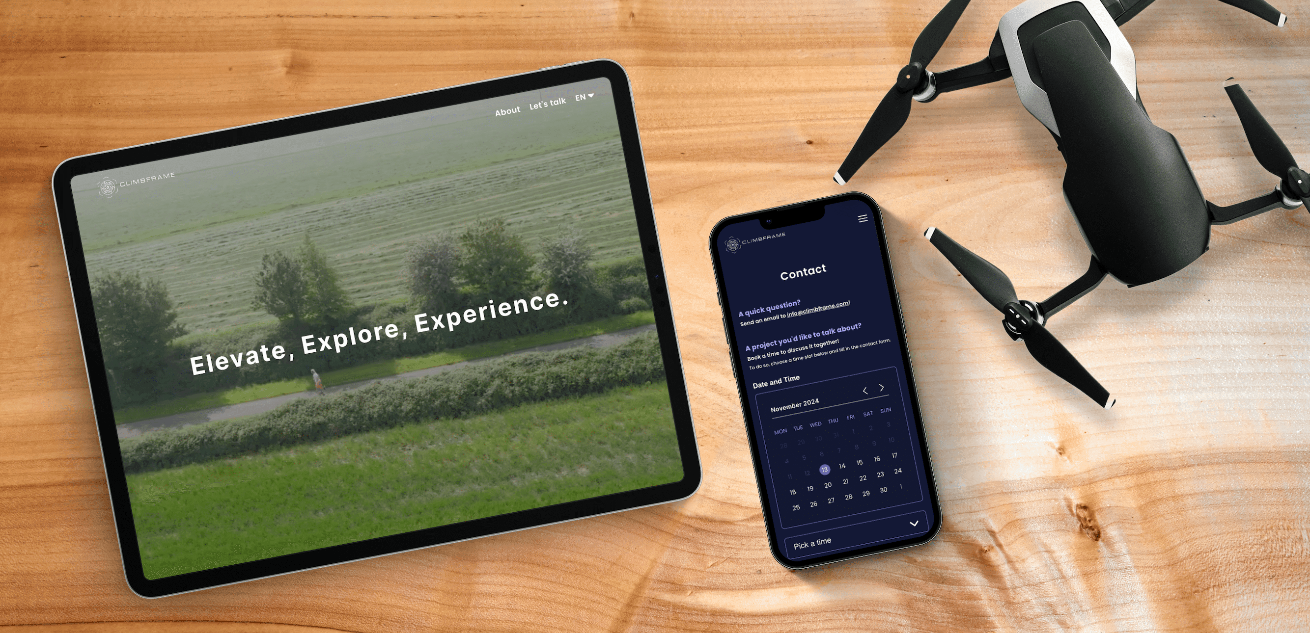 The Climbframe website offers a comprehensive overview of the services provided by a professional drone pilot.