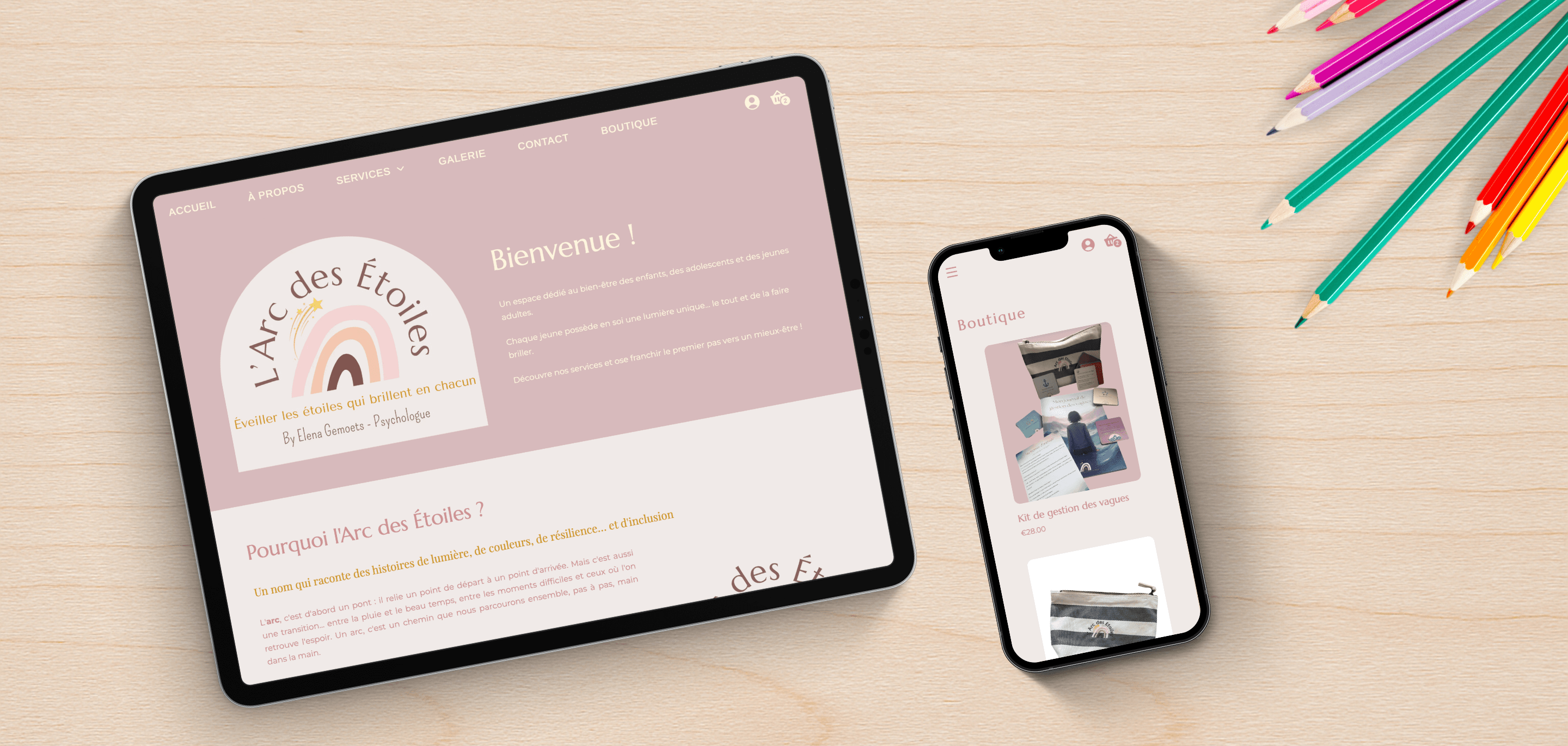 The L'Arc des Étoiles site offers a complete overview of the support, services, and e-commerce offerings.