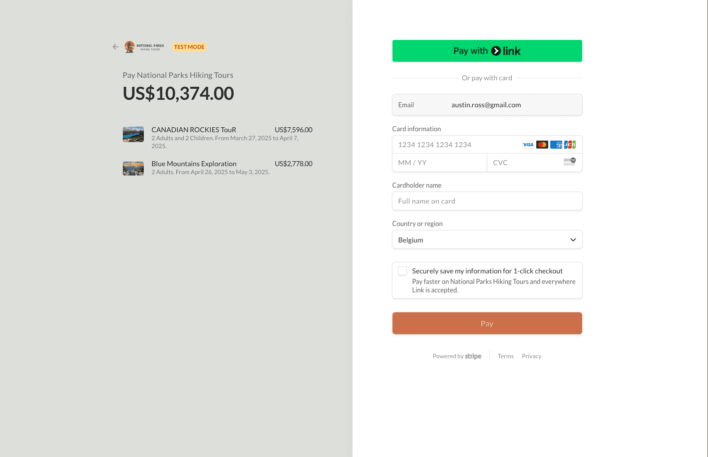 Payment page